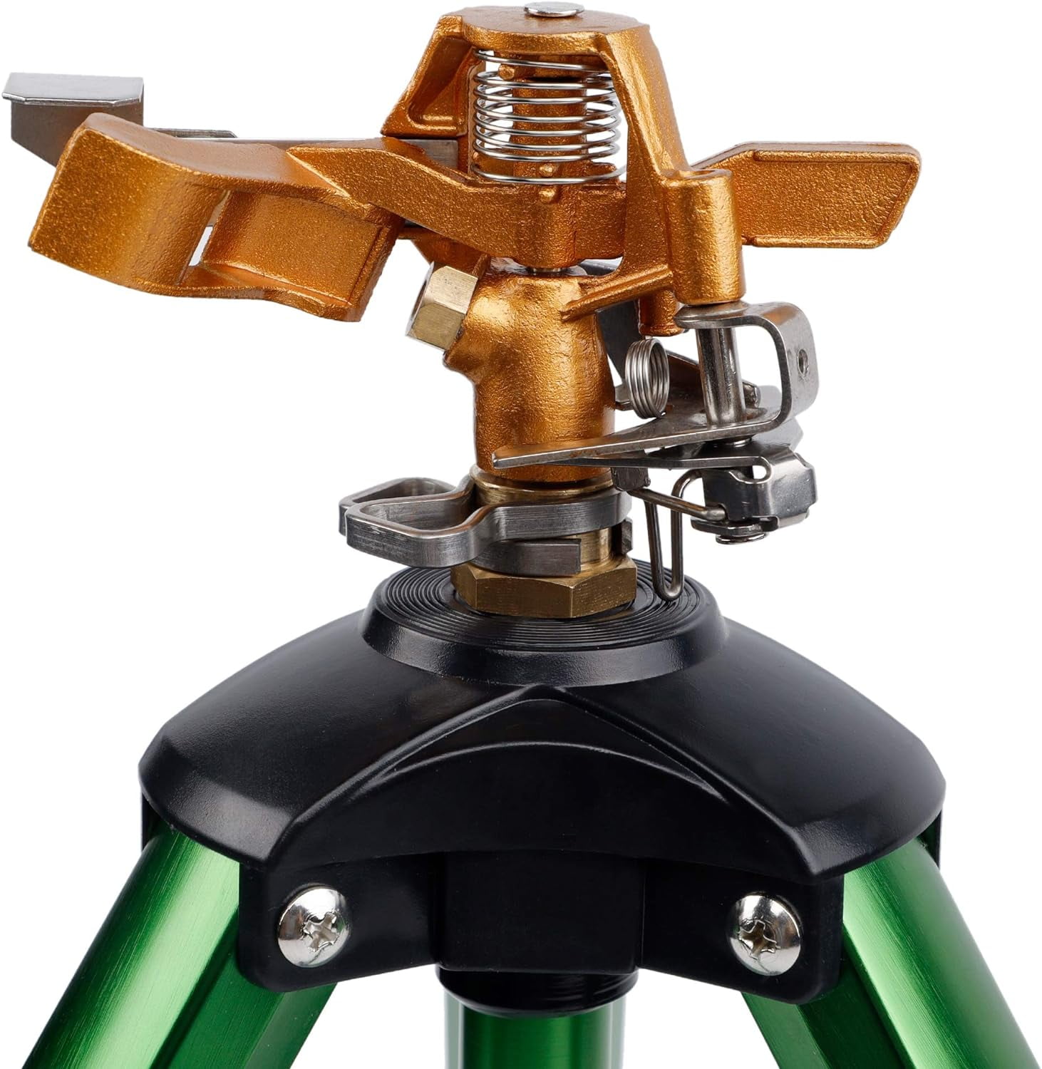 Impact Sprinkler on Tripod Base, Tripod Sprinkler with 300 Degree Coverage, Heavy Duty Water Sprinkler for Lawn/Yard/Garden, 2 Pack