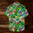 thumbnail image 4 of LEKWK Mens Shirts Casual Stylish Regular Fit Short Sleeve Button Down Shirts Vivid Tropical Floral Leaf Print Casual Tshirts Beach Party Holiday, 4 of 8