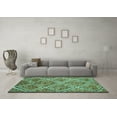 thumbnail image 3 of Ahgly Company Indoor Rectangle Abstract Turquoise Blue Contemporary Area Rugs, 7' x 10', 3 of 4