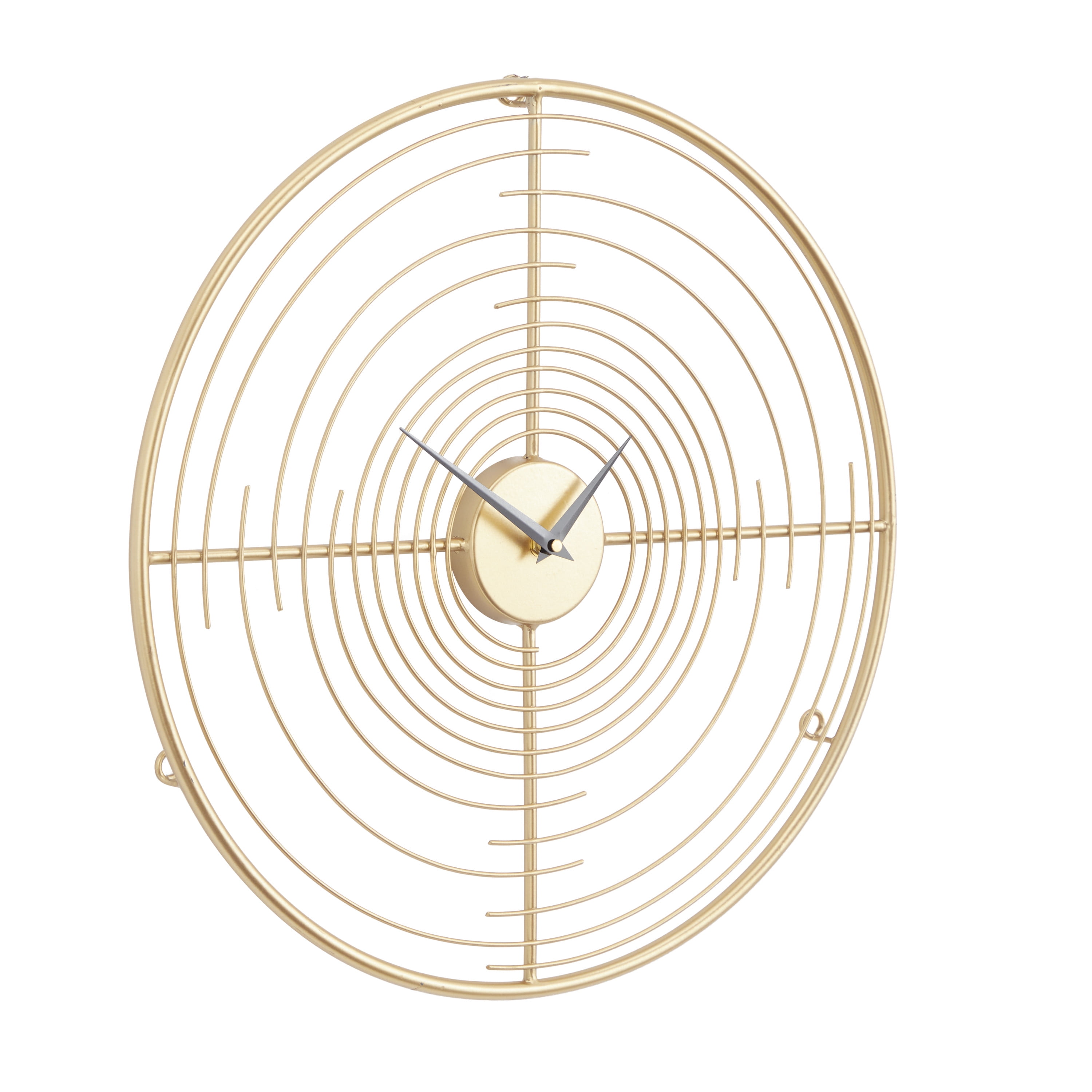 DecMode 20" Gold Metal Open Frame Swirl Wall Clock