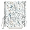 thumbnail image 2 of Spring Floral Waterproof Fabric Shower Curtain, Vintage Botanical Watercolor Shower Curtain for Bathroom Curtains Bathtubs Hotel Washable Shower Curtains with 12 Hooks Extra Long 72x96, 2 of 6