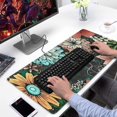 thumbnail image 2 of Long Mouse Pads for Desk,Pioneer Flower Floral Print Pattern Desk Mats on Top Of Desks, Desk Mouse Pad Extra Large with 3mm Non-Slip Base and Stitched Edge for Gaming,Office,Work,Home 31.5"x15.7", 2 of 6