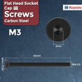25Pcs[M3-0.5x40] Flat Head Socket Cap Screw Countersunk Bolt - Walmart.com