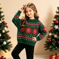 thumbnail image 4 of Ruiwill Christmas Girls Sweater Snowflake Print Crew Neck Long Sleeve Knit Pullover Xmas Top, 4 of 6