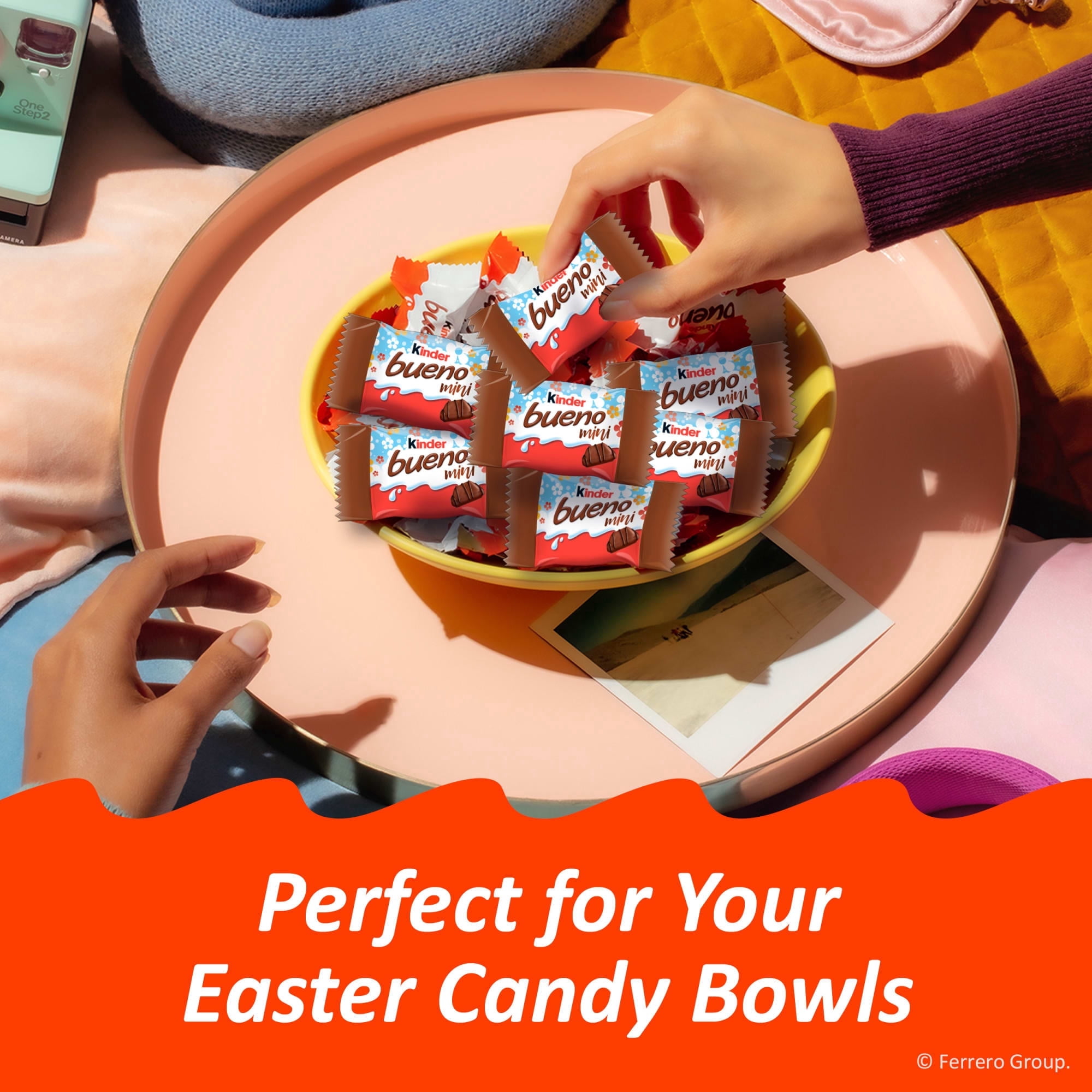 Kinder Bueno Mini Crispy Wafer Bites with Creamy Nut Filling in Milk Chocolate, Easter Edition, Perfect for Easter Treats, 5.7 oz