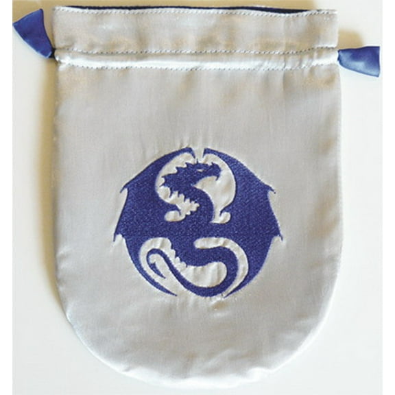 Silver Satin Dragon Tarot Bag