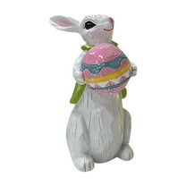Easter Bunny Decorations Spring Home Decor Bunny Figurines,Easter Decoration Resin Ornament Design for Home Bunny, Suitable for Birthdays, Travel Commemorations B