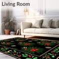 thumbnail image 2 of ODIKA 8'x10' Machine Washable Non-Slip Area Rug, Festive Wreath Holiday Accent High Traffic Rug with Pad, Black, 607018, 2 of 8