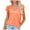 Orange, variant on XFLWAM Women's Summer Top V Neck Ruffle Short Sleeve Casual Loose Tee T-Shirts Khaki S