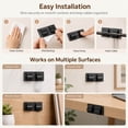 thumbnail image 6 of Chnmavx 10-Packs Christmas Light Clips, Hooks For Outdoor String Lights Clips, Heavy Duty Black Cable Clips with Waterproof Adhesive Strips, String Lights Cord Organizer Hooks For Party Decor, 6 of 11