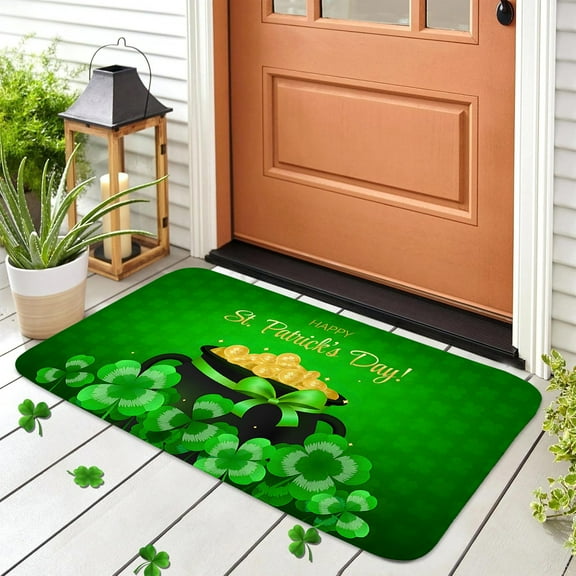 St. Patrick'S Day Decorative Doormats,Farmhouse Profile Rug Mats for Home Indoor and Outdoor Use,Holiday Decor