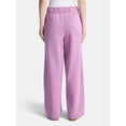thumbnail image 2 of No Boundaries Soft Fleece Wide Leg Pants, 30” Inseam, 1 or 2-Pack, Women’s XXS-4X, 2 of 4