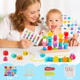 thumbnail image 2 of Juego de juguetes Montessori de cuentas de madera para secuenciar, apilar y atar, 2 of 7