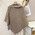 thumbnail image 2 of Kaondbfi Women's Sweater Coat, Blend Shawl Cape Fashionable Loose Cape with Gold Buttons for Spring Autumn Versatile High End Outerwear Decoration Winter Clothing for Women, 2 of 3