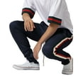 thumbnail image 5 of Ma Croix Mens Track Pants Tricolor Striped Skinny Fit Stretch Elastic Slim Trouser, 5 of 6