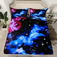 thumbnail image 2 of Manfei Glitter Galaxy Bed Sheets Queen, Psychedelic Starry Sky Queen Sheet Sets, Dreamy Cartoon Bedding Sets Queen Size, Super Cozy Bedroom Decorative, 4pcs, 2 of 7