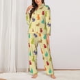 thumbnail image 3 of Wukai Colorful Rabbit Print Women's Pajama Set - Soft Long Sleeve Sleepwear for Comfort and Style-X-Large, 3 of 9