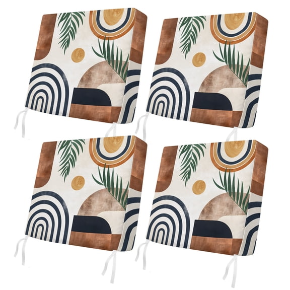 Outdoor Patio Cushion Covers 4 Pack Boho Patio Chair Cushion Covers with Ties and Zipper Waterproof Outdoor Seat Cushion Covers for Patio Furniture 22"x22"