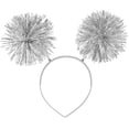 thumbnail image 4 of Silver Tinsel Pom Pom Headband for Party Kids Carnival Wear, 4 of 4