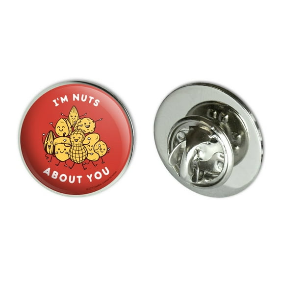 I'm Nuts About You Love Funny Humor Metal 0.75" Lapel Hat Pin Tie Tack Pinback