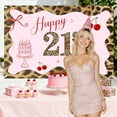 thumbnail image 3 of 6x4FT Cheetah 21st Birthday Backdrop Pink Leopard Bow 21st Birthday Photography Background Jungle Safari Cheetah Wild 21st Bday Party Decorations Banner Supplies Photo Booth Props, 3 of 6