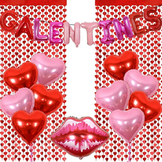 Galentines Day Party Decorations Rose Red Galentines Balloon Banner