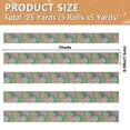 thumbnail image 3 of 5 Rolls Christmas Ribbon 1.5 inch Wide Decorative Ribbon for Gift Wrapping and Holiday Decorations Pink Palm Leaves, 3 of 7