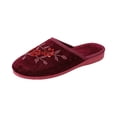 thumbnail image 4 of Chinese Slippers for Women Velvet Embroidered Closed Toe House Shoes Indoor Outdoor Non Slip Sole All Seasons Flat Comfortable Mule Slippers Wine 37, 4 of 8