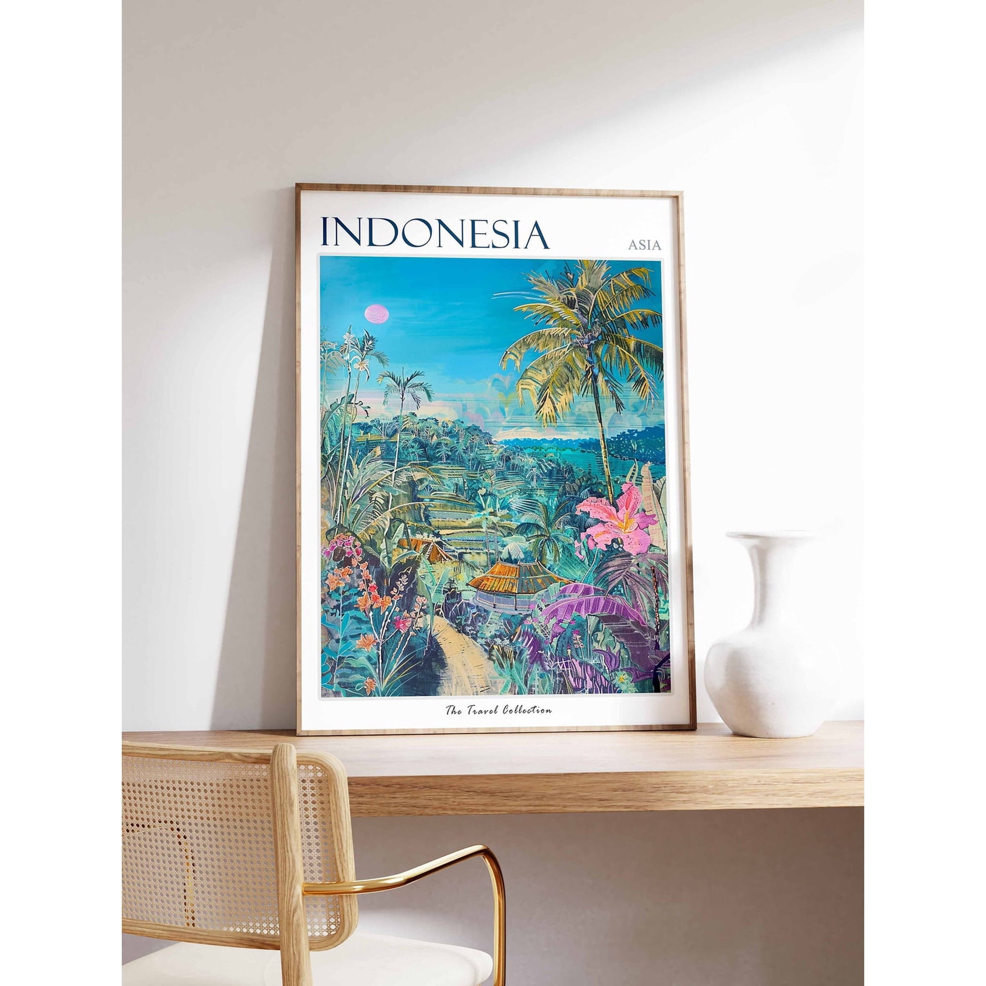 Indonesia Travel Asian Wall Art Tropical Landscape, Unframed Paper Print