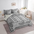thumbnail image 3 of Homewish Gray Paisley 7-Piece Twin Bedding Sets,Retro Bohemain Print Bedding Comforter Set,Rustic Boho Sheet Sets For Adult,Ultra Soft Home Decor Reversible, 3 of 8