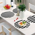 thumbnail image 6 of Ryvnso White with Black Line Stripe Round Plate Mats Dining Table Placemat Set of 4 for Holiday Decoration, 6 of 7