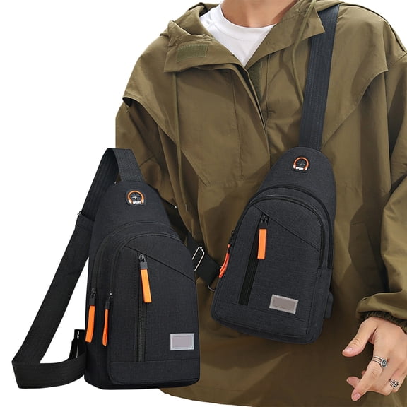 Crossbody Bag Men’s Waterproof Chest Backpack | Lightweight Cloth Shoulder Sling | 12 in Spacious Outdoor Travel Messenger
