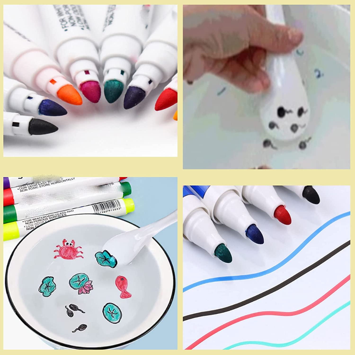 XMMSWDLA Magical Water Painting Pens For Kids,24 Colors Magic Drawing Pen  Bundle, Kiddies Create Magic Pen Floating Ink Drawings Set With Spoon And  Towel, Tattoo Water Marker Gifts For Boys And Girls 