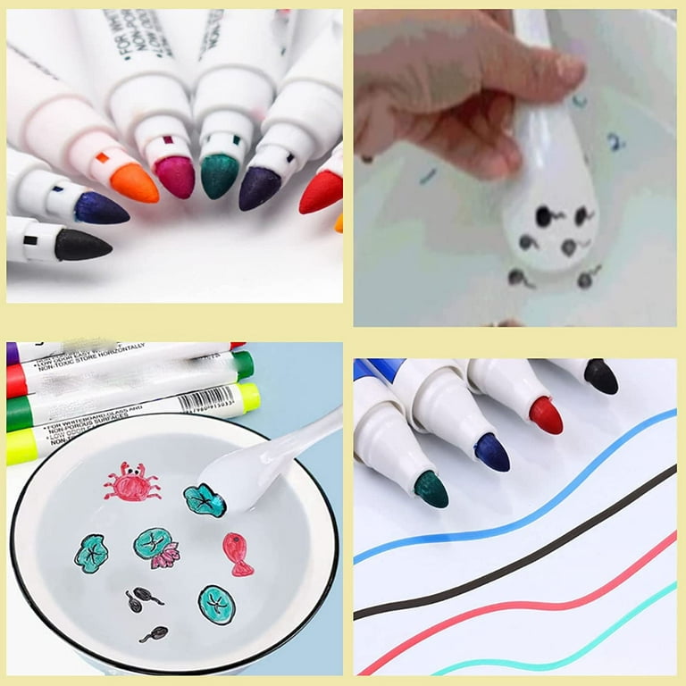  Magical Water Painting Pen,Doodle Water Floating Pens,8/12  Colors Magical Water Painting Markers with Ceramic Spoon+Erasing Whiteboard  Toy Gift for 3 4 5 6 7 8 Year Old Boys Girls Kids : Toys & Games