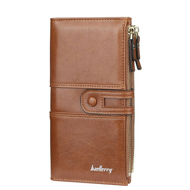 Cartera con hebilla larga para mujer, multifunción, moderna, para teléfono móvil, monedero con cremallera