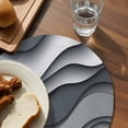 thumbnail image 3 of Black Gray Ombre Round 13 Inch Placemats Set of 2, Modern Abstract Moire Art Geometric HeatResistant Non Slip Place Mats for Dining Table, Wipeable Braided Kitchen Table Mats for Housewarming, 3 of 9