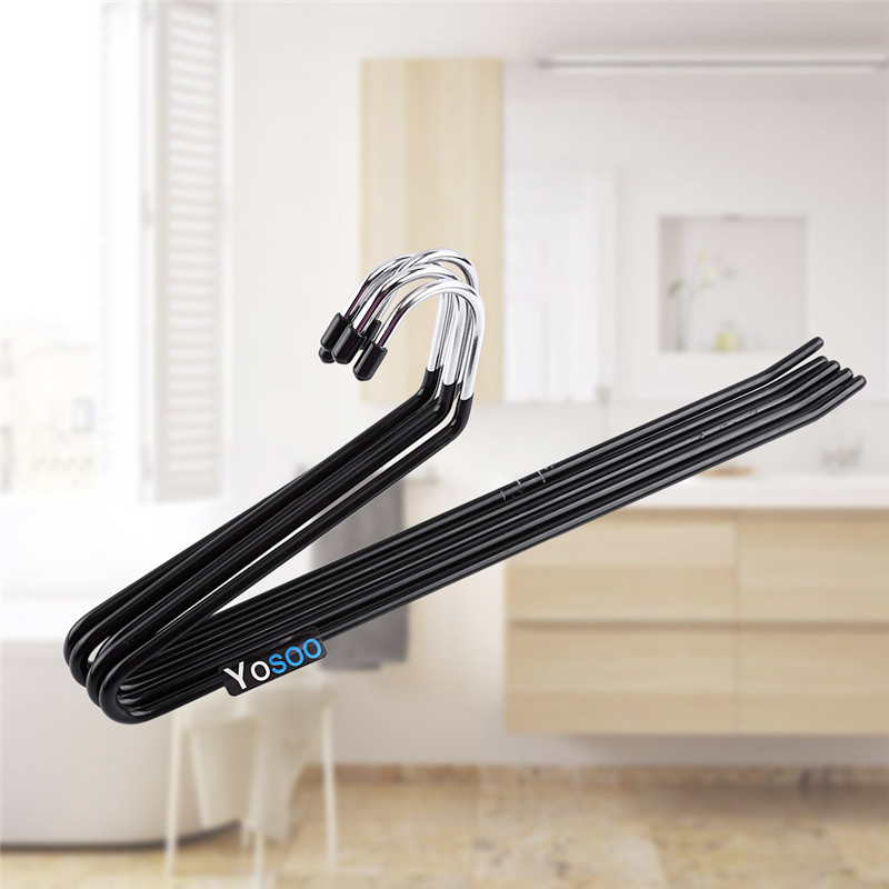 20pcs/pack Nonslip Hangers,Open Ended Slacks Pants Hangers Chrome