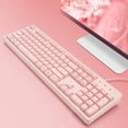 thumbnail image 4 of Teclado rosa con retroiluminación LED de 7 colores, teclado iluminado silencioso de 104 teclas, mecanismo de teclado para juegos barato Anti-Ghosting de 19 teclas Adepaton CZDZ-HY59, 4 of 6