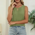 thumbnail image 2 of DxhmoneyHX Summer Tops for Women Dressy Casual Crew Neck Shirts Ruffle Sleeveless Camisole Blouses for Women Trendy Work Office Outfits Clothing, 2 of 5
