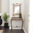 thumbnail image 2 of DecMode 23" x 32" Bronze Metal Leaf Console Table with Mirror with Scrolled Legs, 2-Pieces, 2 of 9