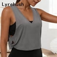 thumbnail image 3 of Lyrehush Workout Tops for Women V Neck Sleeveless Casual Crop Tank Top Yoga Gym Shirts Activewear, 3 of 9