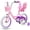 Flesh Pink, variant on Hykolity 16 inch Girls Bike Princess Bicycle for Age 4-7 Years Old Rider Height 41-53 inch includes Training Wheel Basket Doll Seat Aqua Blue
