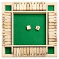 HEROOY Shut The Box Family Game ( 14 Players ), 4 Sided Large Wooden Number Dice Board Game