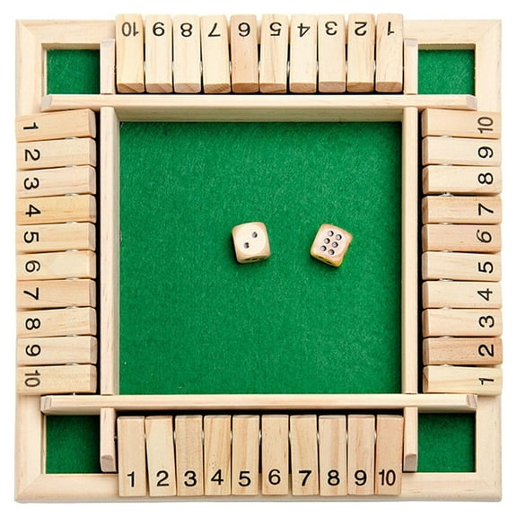 Clearance Sale Shut The Box Wooden Mathematic Traditional Pub Board Dice Game Travel 4 Players