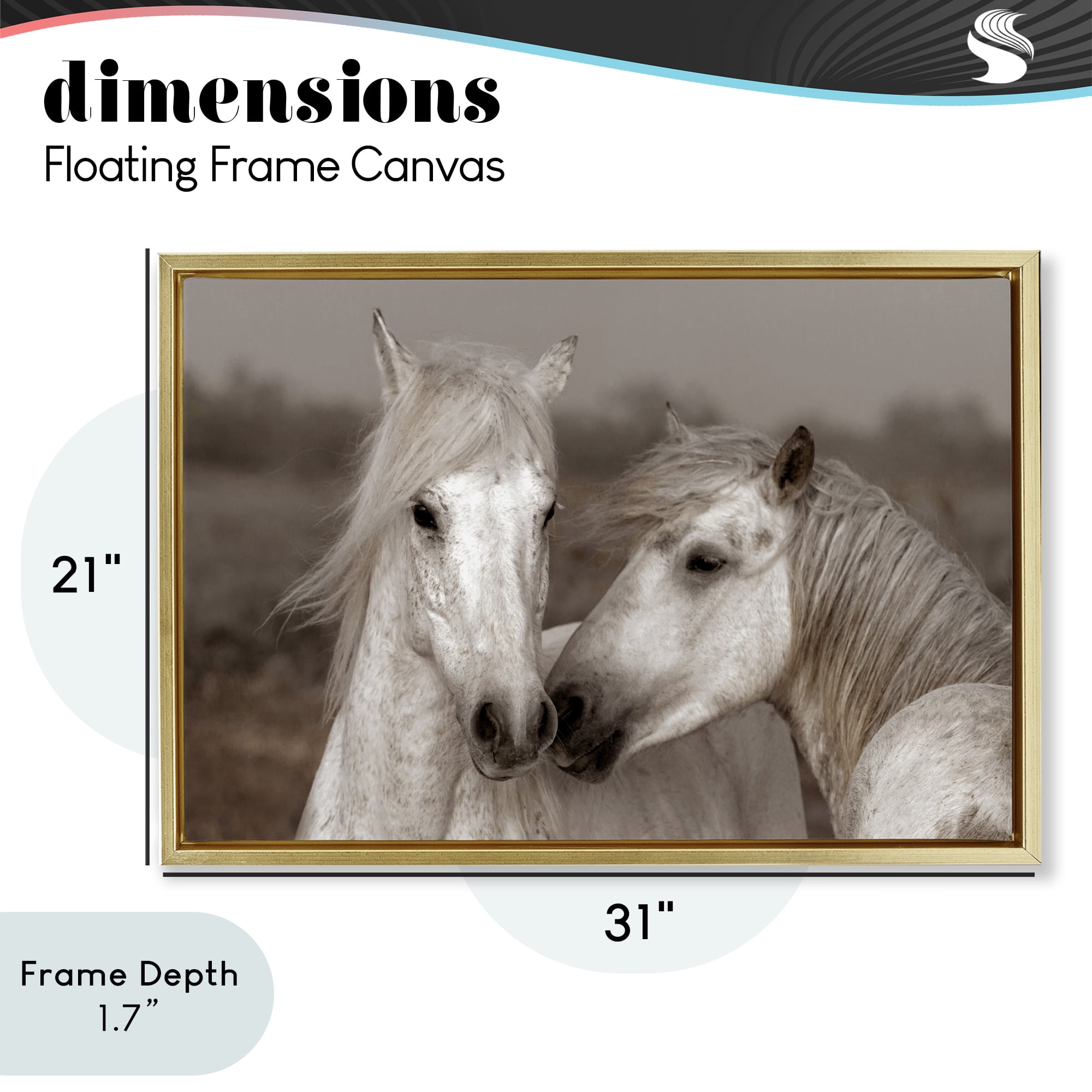 Stupell Industries Gentle Companionship Horses Gold Framed Floater Canvas Wall Art, design by Danita Delimont