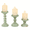 Green, variant on Nuptio Wooden Candle Holders for Pillar Candles: Rustic Pillar Candles Holder Set of 3 Tall Centerpiece for Table