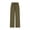 Army Green#summer trousers, variant on Drawstring Linen Pants Women Petite Elastic High Waist Pants Summer Casual Beach Lounge Vacation Trousers with Pockets Brown,L