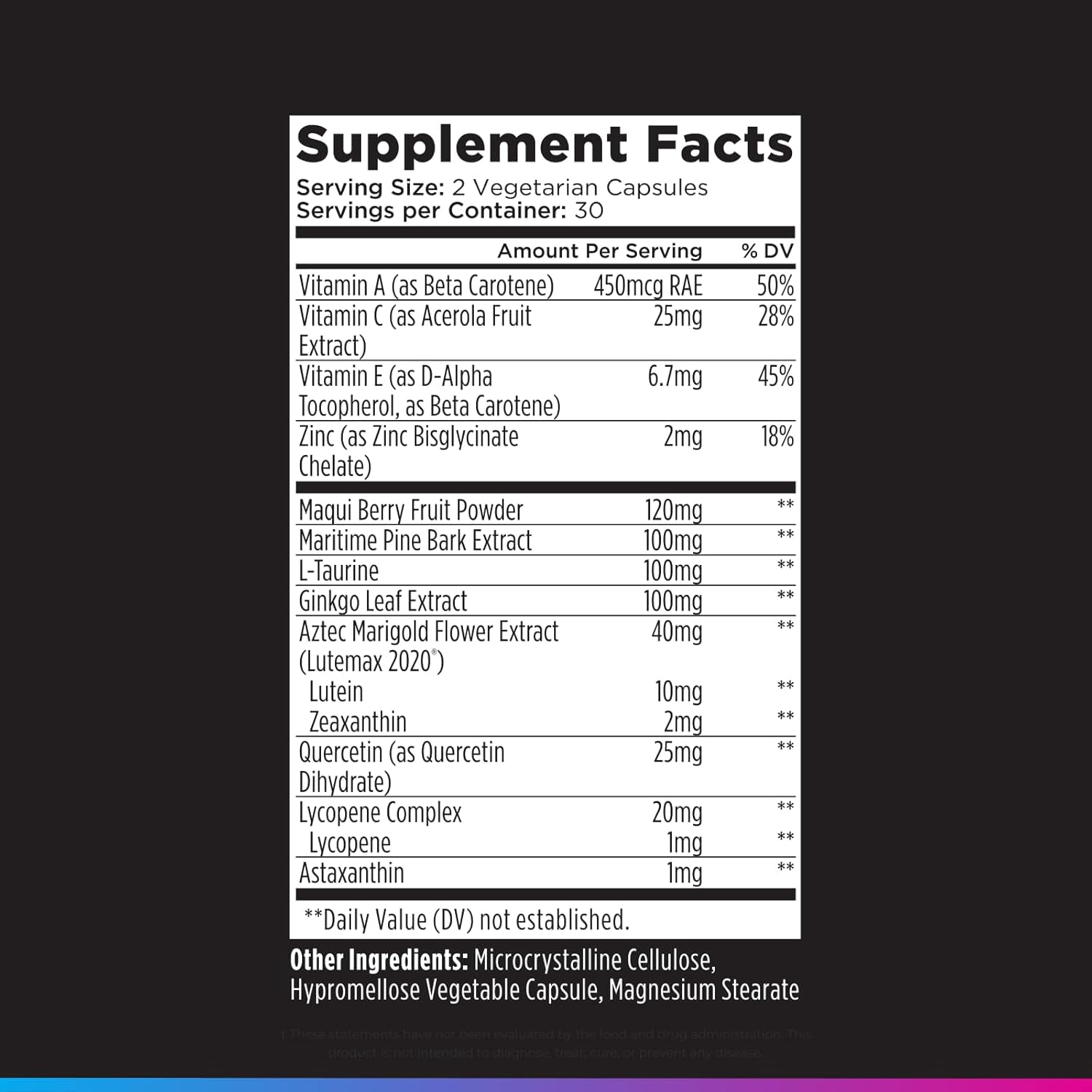 Livingood Daily Eye Support, 13-in-1 Vision Supplement with Lutein, Zeaxanthin, Astaxanthin, Vitamin A, Lycopene, Maqui Berry & More, Promotes Healthy Eyes, Blue Light Protection, Vegan, 60 Capsules