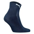 thumbnail image 2 of Puma Unisex 12-Pack Cushioned Quarter Socks, Logo, Solid Colour Blue 39-42 (6-8 Uk), 2 of 3