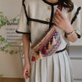 thumbnail image 4 of Bolsa Riñonera de estilo étnico con borlas de lona​​bandolera en el pecho (púrpura) Likrtyny Para Estrenar, 4 of 9